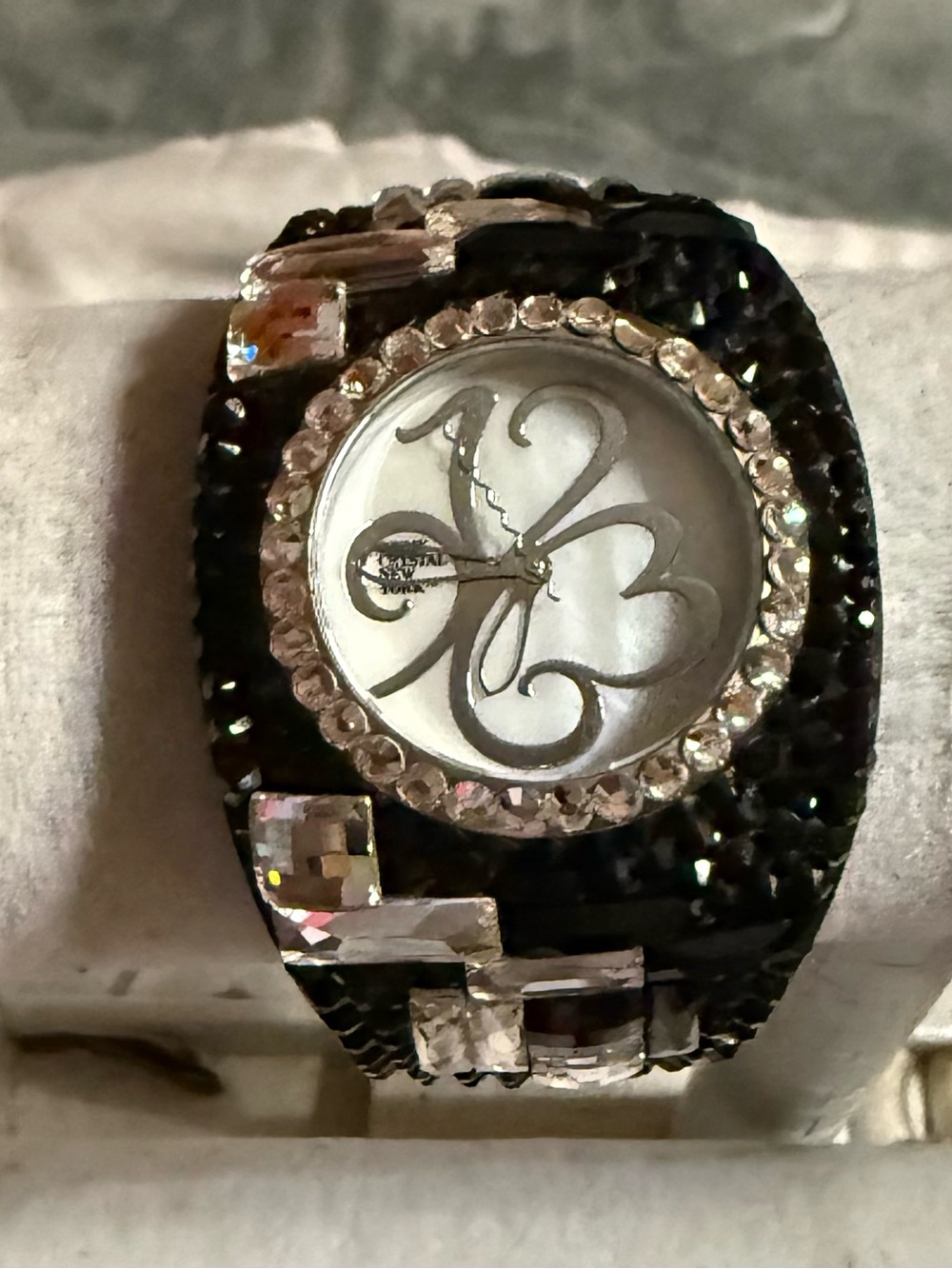 Jimmy Crystal New York Black Tone Women's Statement Watch